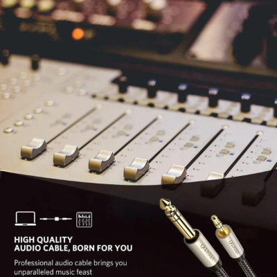 Ugreen UG40804AV127TK 2M màu Đen Cáp âm thanh 3.5mm sang 6.5mm cao cấp - HÀNG CHÍNH HÃNG