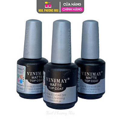 Sơn Gel Top Lỳ Vinimay Cao Cấp Chai 15ml Làm Nail, Tạo Hiệu Ứng Matte Top Lì Sang Trọng, Bền Màu Chuyên Dụng Cho Làm Móng