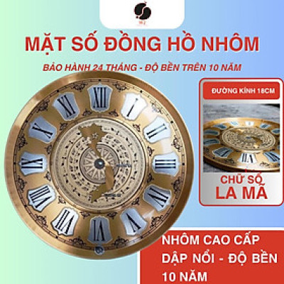 Mặt đồng hồ nhôm kiểu cổ điển La Mã 18cm – Phù hợp làm đồng hồ gỗ, decor