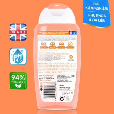 Dung dịch vệ sinh Anh Femfresh pure & fresh wash giúp làm sạch sẽ, thơm mát, ngăn ngừa viêm, ngứa, nấm phụ khoa - QuaTangMe Extaste