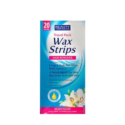 Miếng dán tẩy lông du lịch Beauty Formulas Wax Strips - 20 miếng