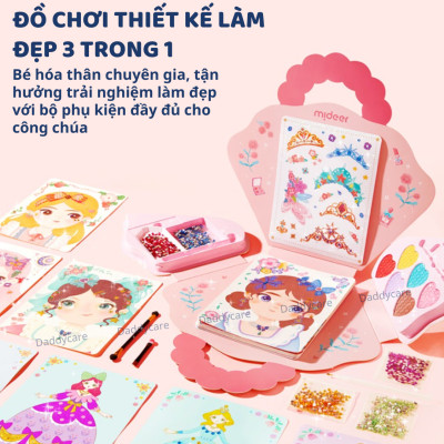 Đồ chơi cho bé gái trang điểm thiết kế thời trang công chúa Mideer 3 trong 1 Princess Fantasy Makeup