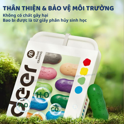 Màu sáp Lụa hạt Đậu Pease Crayons Mideer, Bút Sáp Màu Hữu Cơ An Toàn cho bé