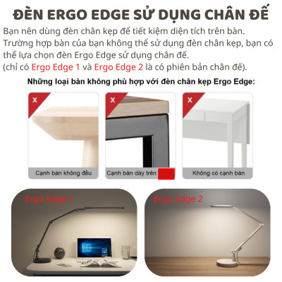 Đèn bàn học bảo vệ mắt DandiHome Ergo Edge chống cận để làm việc, học tập có thể kéo dài và gấp gọn - 3 phiên bản