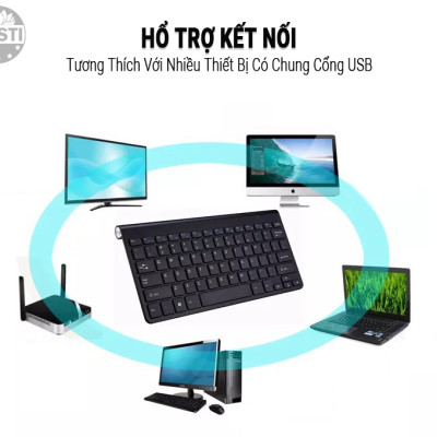 Bộ Bàn Phím Chuột Không Dây Besti BTY01 Nhỏ Gọn, Tiện Lợi Mang Theo- Hàng Chính Hãng