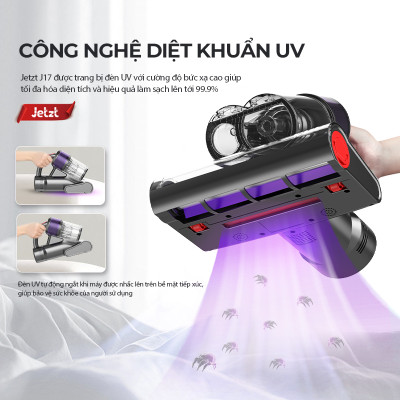 Máy hút bụi giường đệm diệt khuẩn UV JETZT J17, hàng chính hãng