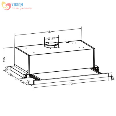 Máy Hút Mùi Eurosun 70K15E - Hàng chính hãng