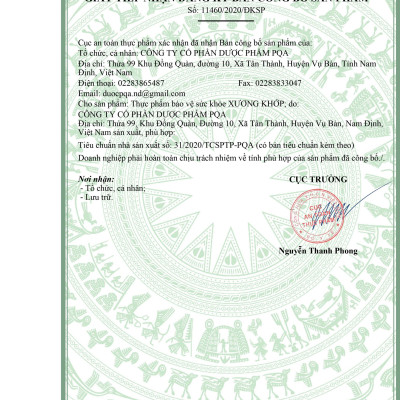 Viên nang PQA Xương Khớp hộp 30 viên là dược phẩm thảo dược cho người bị đau nhức xương khớp, viêm khớp, thoái hóa khớp, hỗ trợ mạnh gân cốt, giúp hạn chế triệu chứng đau nhức xương khớp do viêm khớp, thoái hóa khớp.