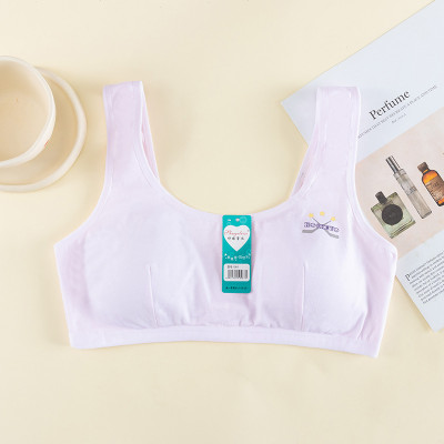 Áo Lót Nữ Áo Lá Học Sinh Cotton Trơn Mút Liền Thông Hơi Cài Sau 3 Móc 1387