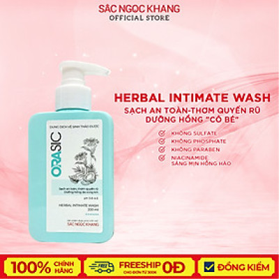 Dung dịch vệ sinh phụ nữ ORASIC Sắc Ngọc Khang 200ml với Tinh chất lá trầu không 200ml giúp làm sạch và dưỡng da "cô bé"