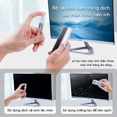 Bộ Dụng Cụ Vệ Sinh Tai Nghe, Bàn Phím, Máy Tính Đa Năng 7 Trong 1, Nhỏ Gọn, Tiện Lợi , Bộ Vệ Sinh Laptop Đa Năng 7 in 1 7in1 Cao Cấp Vệ Sinh Tai Nghe, Điện Thoại, Màn Hình, Máy ảnh Nhựa Abs Cao Cấp Dùng Cho / Airpods / iPhone / iPad - Hàng Nhập Khẩu