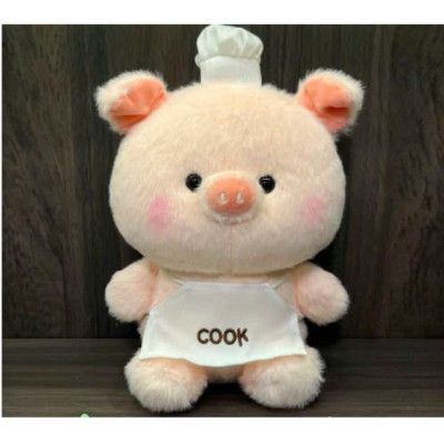 Thú nhồi bông heo bụng bự đắng yêu - Size 22cm - Quà tặng gấu bông heo đầu bếp có tạp dề êm mịn.