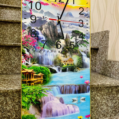 TRANH TRÁNG GƯƠNG-TRANH ĐỒNG HỒ TRÁNG GƯƠNG PHONG THỦY HỮU TÌNH( TẶNG KÈM ĐINH 3 CHÂN) 