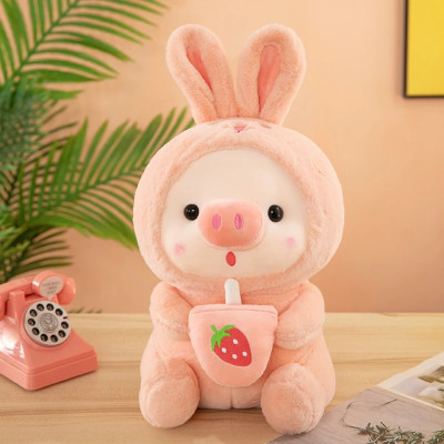 Đồ chơi thú bông heo đội nón hồng 28cm Value toys