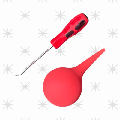 Combo quả bóng thổi khí + Móc đẩy chốt hộp mực máy in/ Bộ dụng cụ sửa máy in ( Hàng nhập khẩu )