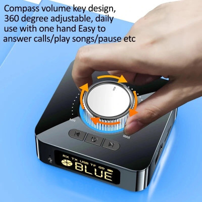 SOAIY Bộ Thu Phát Nhạc Bluetooth 5.0 Hỗ Trợ Kết Nối Aux/RCA WTF/U Disk Đèn Led Kèm Điều Khiển Từ Xa Pin 400mAh M5 - Hàng Nhập Khẩu