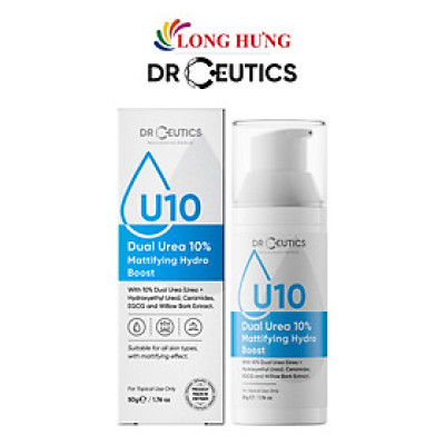 Gel DrCeutics U10 Dual Urea 10% Mattifying Hydro Boost giúp điều tiết dầu nhờn cho da căng bóng (50g) - Hàng chính hãng