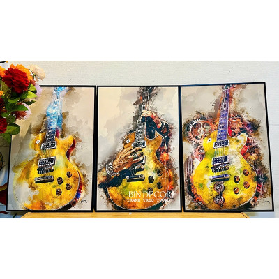 (ẢNH THẬT) Tranh treo tường âm nhạc 6 trang trí decor có sẵn khung kèm đinh treo