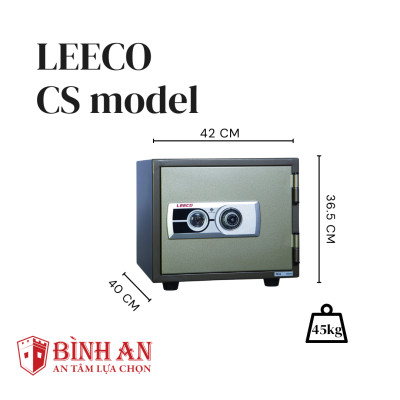 Két sắt Thái Lan LEECO CS Chống Cháy, Chống Trộm Cao Cấp Chịu Nhiệt Độ 1050 Độ C Trong 120 Phút Nặng 53kg, Cao 37cm Hàng Chính Hãng 