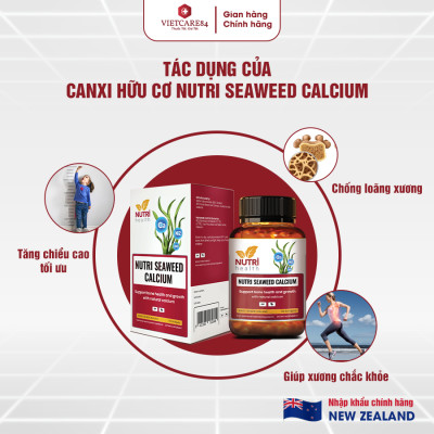 Bộ sản phẩm chăm sóc xương khớp: Viên Xương Khớp GO GLUCOSAMINE 1-A-DAY ; 2 Canxi hữu cơ New Zealand Nutri Seaweed Calcium