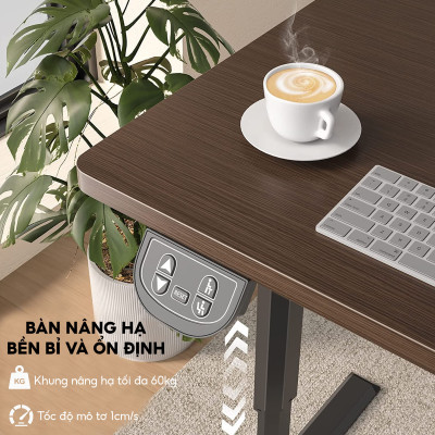 Bàn tăng giảm nâng hạ chiều cao thông minh công thái học iCockpit 1460, nâng hạ 80 kg, tặng móc treo tai nghe, giá để ly nước, thảm lót chuột