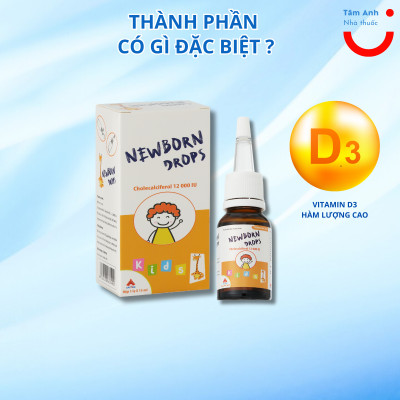 Newborn Drops VITAMIN D3 12000IU Giúp tăng cường hấp thu canxi cho trẻ nhỏ (15ml)