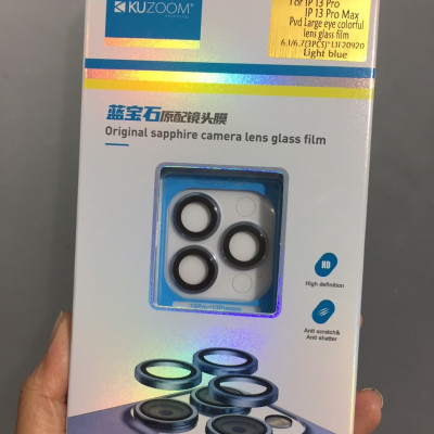 [ iP 13 Pro ; 13 Pro Max ] Cụm cường lực dán camera Kuzoom bản PVD chia tầng _ hàng chính hãng