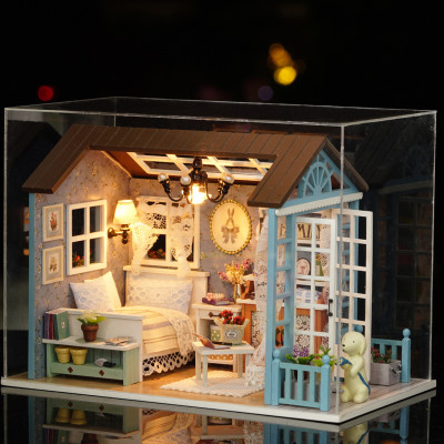 Nhà búp bê Ngôi nhà thu nhỏ lắp ghép Blue Time Z