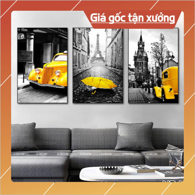 Bộ tranh treo tường phong thủy trang trí nội thất hình lá cây nhiệt đới đẹp và giá gốc tại xưởng