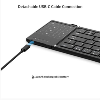 Bàn phím gấp gọn không dây Bluetooth Newmen BK66 Foldable với Touchpad - Hàng chính hãng
