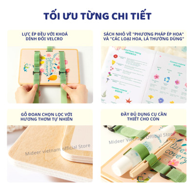 Bộ ép hoa khô, khung làm hoa khô trang trí dụng cụ handmade Mideer Nature Art Discovery Collection