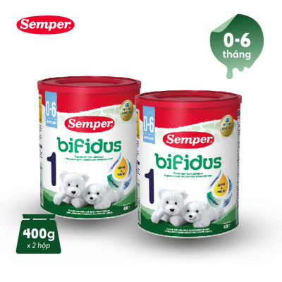 Combo 2 Sữa bột công thức Semper Bifidus số 1 400g/hộp