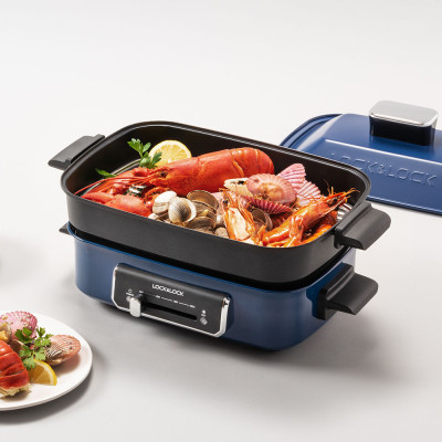 Nồi điện đa năng Lock&Lock 2.5L EJG556, Hàng chính hãng, 3 trong1 nướng, hấp, nấu, Làm nóng nhanh, Dễ chỉnh nhiệt - JoyMall