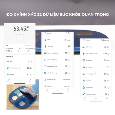 Cân Điện Tử Thông Minh cao cấp chính hãng Sailaza SA- 1211, đo 22 dữ liệu Sức Khỏe + màn hình màu LCD