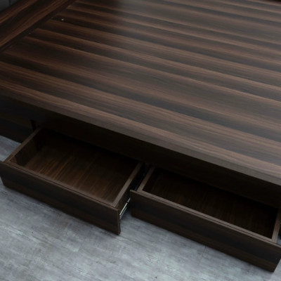 Giường ngủ MDF Tundo HLMCT bọc nệm kèm hộc kéo lựa chọn màu ván nệm bọc KT 1m6/1m8