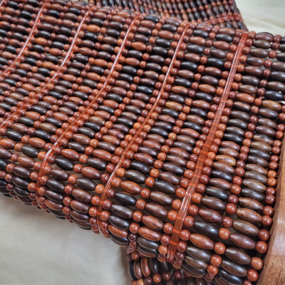 Gối Công Thái Học , Gối Gỗ Trắc Hạt - Kích thước 43cmx24cmx8cm/4cm ( video , hình thật )