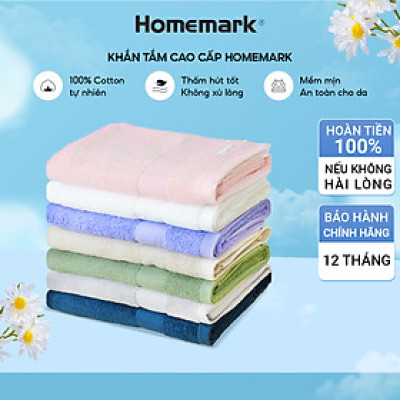 Khăn Tắm 100% Cotton Pakistan Cao Cấp Homemark - Siêu Dày, Mềm Mại, Không Phai Màu, Thấm Hút Tốt