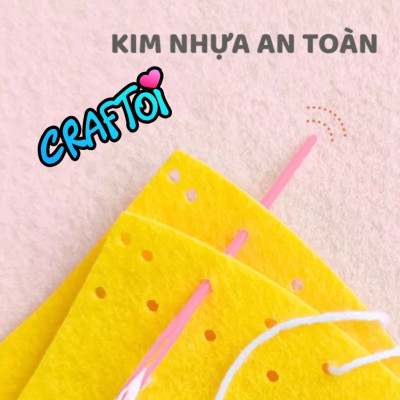 KIM NHỰA Bộ Thủ Công Trẻ Tự Làm Thú Bông 5+ LAMA NACHOS Craftoi Felt Sewing toy prepunched holes plastic needle