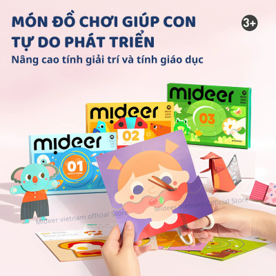 Giấy Gấp Origami Mideer Origami 3 cấp độ, Đồ Chơi Thủ Công giáo dục sáng tạo Cho Bé 2 3 4 5 Tuổi