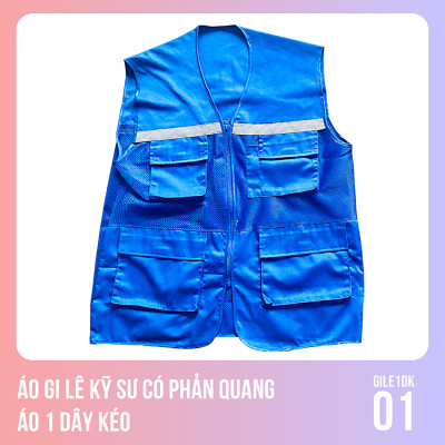 Áo Gi Lê Kỹ Sư Có Phản Quang - Áo 1 Dây Kéo - GILE1DK01