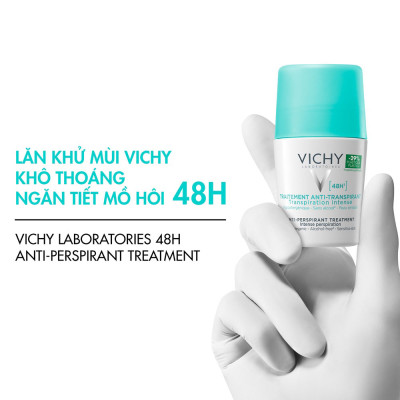 Lăn Khử Mùi Vichy Giúp Khô Thoáng Vùng Da Dưới Cánh Tay 48H 50ml