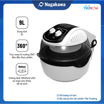Nồi Chiên Không Dầu Đa Năng 360 độ Nagakawa NAG3302 (9 lít) - Hàng chính hãng