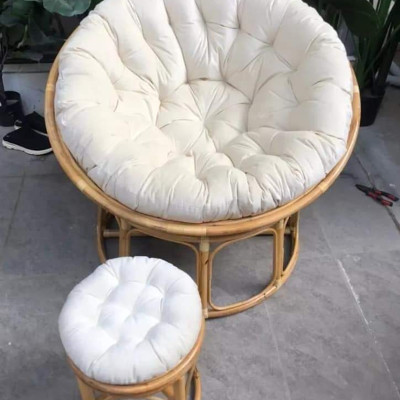 Ghế Papasan khung sắt sơn tĩnh điện, quấn nhựa giả mây, nệm nhung êm ái ( juno Sofa )