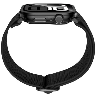 Ốp Case PC Mặt Kính Cường Lực Trong Suốt Viền Màu cho Apple Watch Series 10 Size 42mm / 46mm - Hàng Chính Hãng