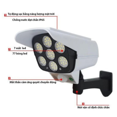 Đèn led KG8S cob cảm biến di chuyển thông minh, giả camera chống trộm, sử dụng năng lượng mặt trời chống thấm nước - Hàng chính hãng