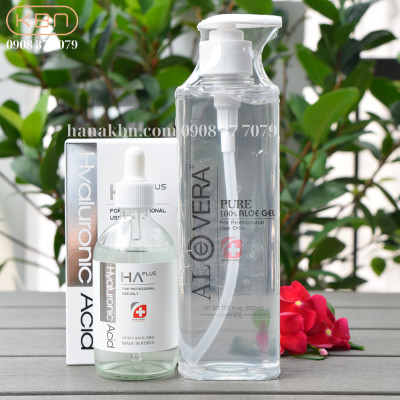 Combo Siêu Cấp Ẩm HA Plus 100ml Và Gel Lô Hội Aloevera Tặng 50g Mặt Nạ Dẻo (Hàng Chính Hãng)