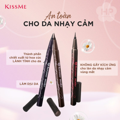 Bút Kẻ Mắt Nước Siêu Chống Trôi Nét Siêu Sắc Mãnh Kissme Heroine Make Smooth Liquid Eyeliner Super Keep (Màu Nâu Đen)