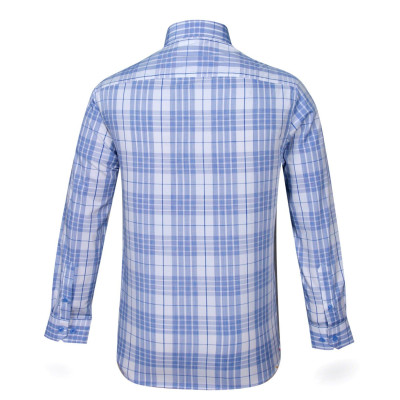 Áo sơ mi nam KHATOCO dài tay kẻ caro A1MD498T1-CNCR090-2409-D