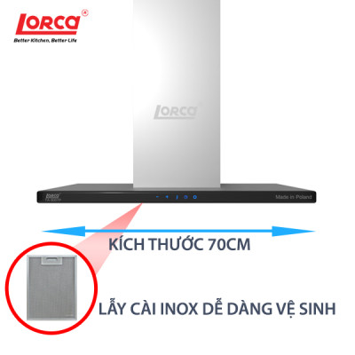 Máy hút mùi chữ T LORCA TA 6007P - Hàng Chính Hãng Nhập Khẩu Ba Lan Êm Ái Tiết Kiệm Điện Sức Hút Mạnh