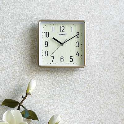 Đồng hồ treo tường Nhật Bản Rhythm CMG598NR13- Kt 25.2 x 25.2 x 4.3cm, 500g Vỏ nhựa. Dùng Pin.